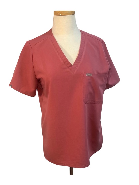 Figs Tops - Figs V-Neck Catarina Scrub Top in Quartz Pink